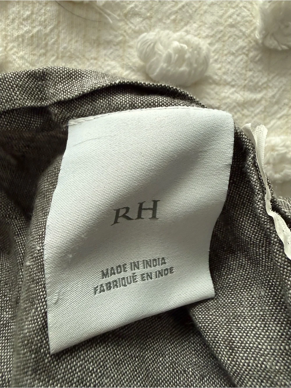 Restoration Hardware Linen Charcoal Gray Quilted Euro Pillow Covers